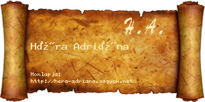 Héra Adriána névjegykártya
